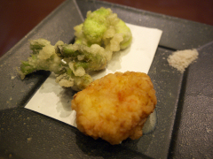 天ぷら(しんじょう、タラの芽、空豆)