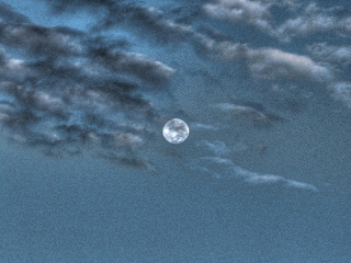 青空に月