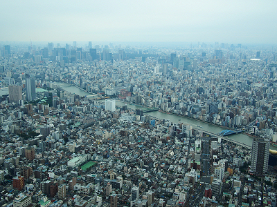東京スカイツリーの天望デッキからの眺め
