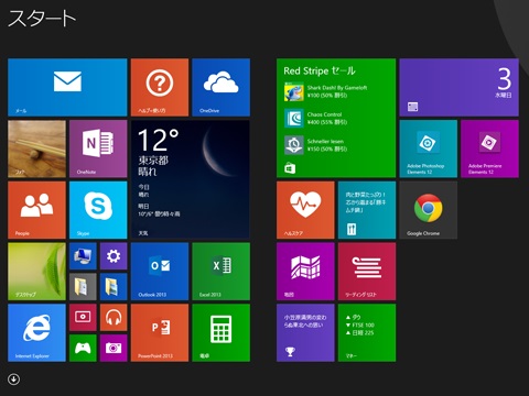 Windows 8.1スタート画面