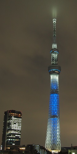東京スカイツリー3周年ライトアップ ブルーライティング☆流星