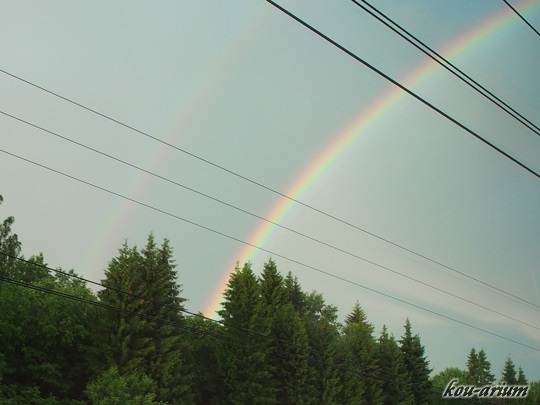 サプサン号 車窓から見た虹