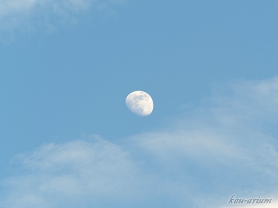 雲の隙間から見える月